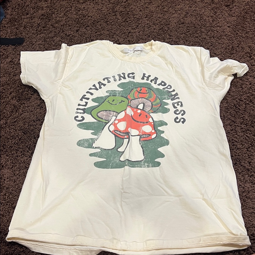 Cultivating Happiness Cream Graphic Tee